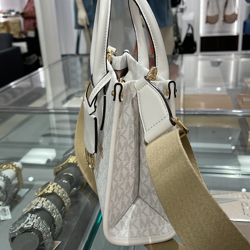 Michael Kors Mirella Small Signature Logo Shopper Top Zip Crossbody XBODY Bag MK - Picture 4 of 16